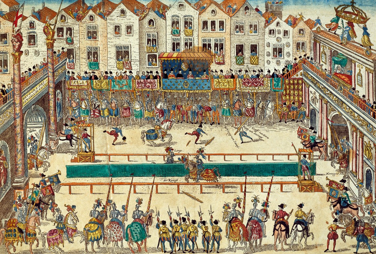 Henryk II z Francji śmiertelnie ranny, 30 czerwca autorstwa Franz Hogenberg