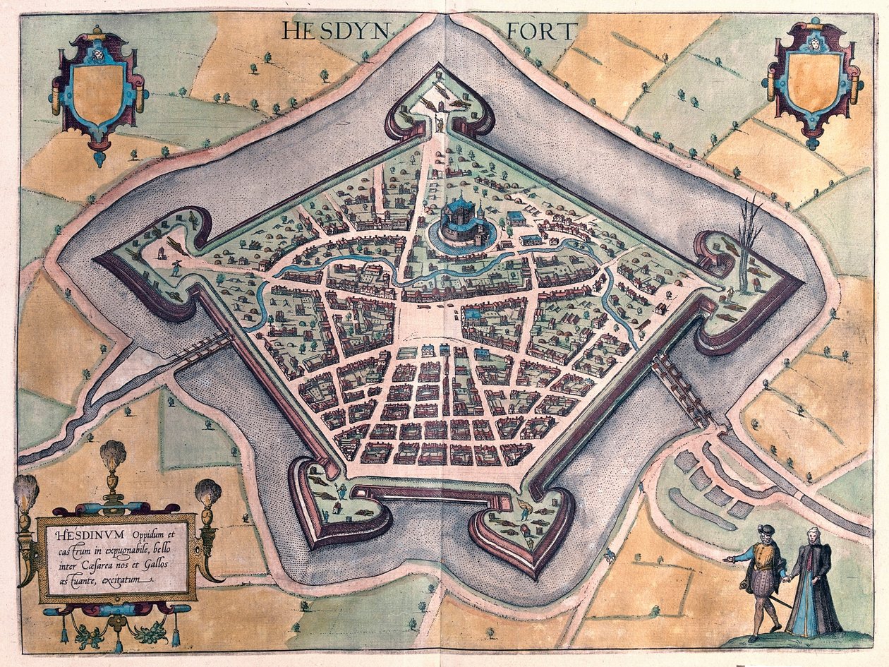 Hesdin, Francja (grawerowanie autorstwa Franz Hogenberg