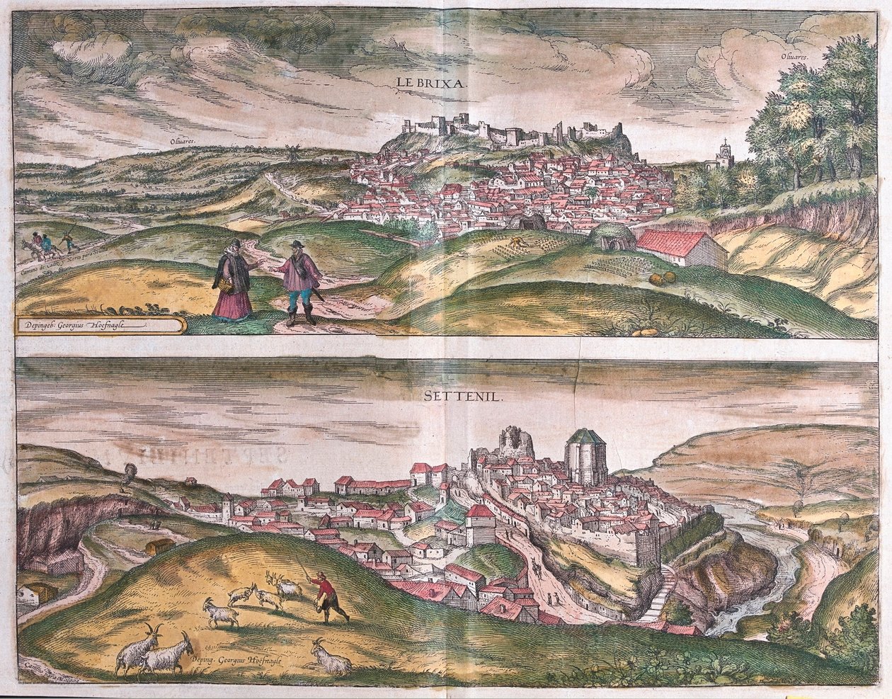 Lebrija i Setenil - Hiszpania (Grawerowanie autorstwa Franz Hogenberg