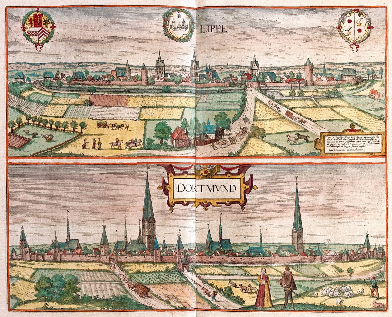 Lippe - Dortmund, Niemcy (Grawerowanie autorstwa Franz Hogenberg