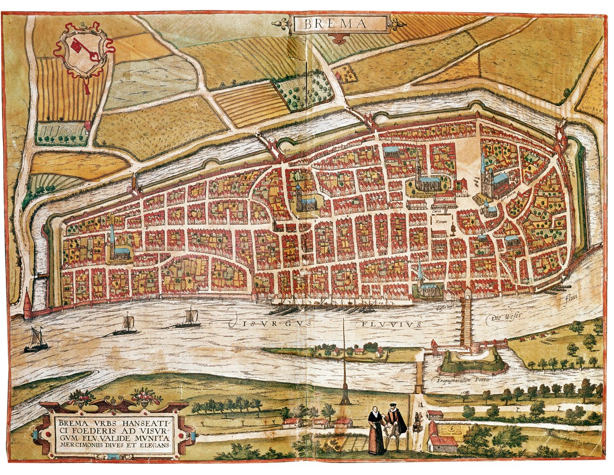 Mapa Bremy (grawerowanie autorstwa Franz Hogenberg