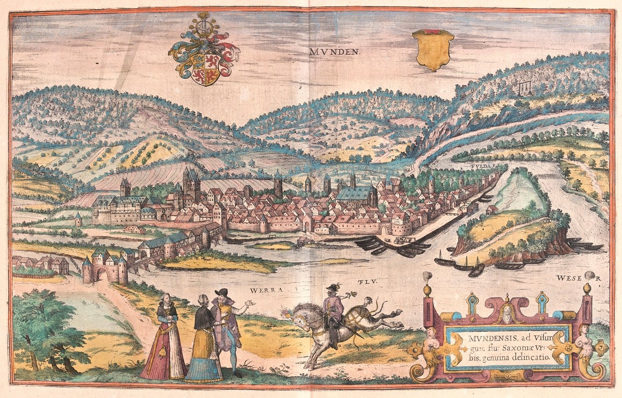 Munden, Niemcy (grawerowanie autorstwa Franz Hogenberg