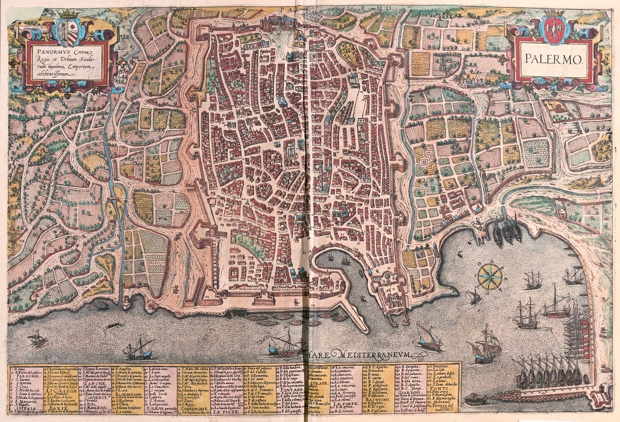 Palermo, Włochy (grawerowanie autorstwa Franz Hogenberg