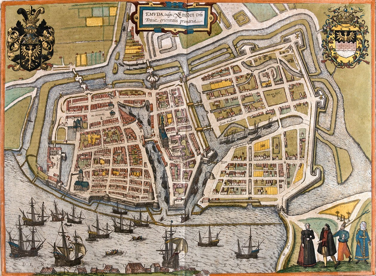 Plan Emden (Emuda), Niemcy (akwaforta autorstwa Franz Hogenberg