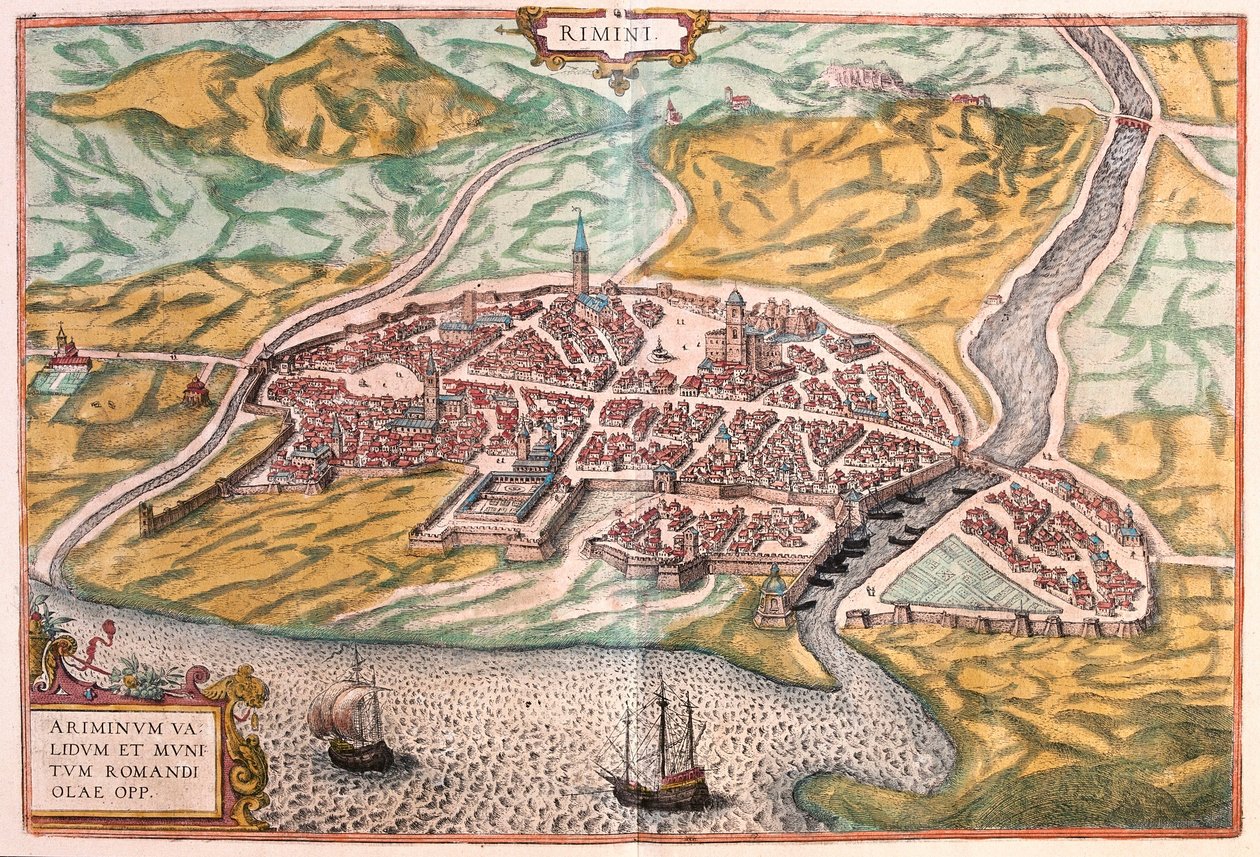 Rimini, Włochy (grawerowanie autorstwa Franz Hogenberg