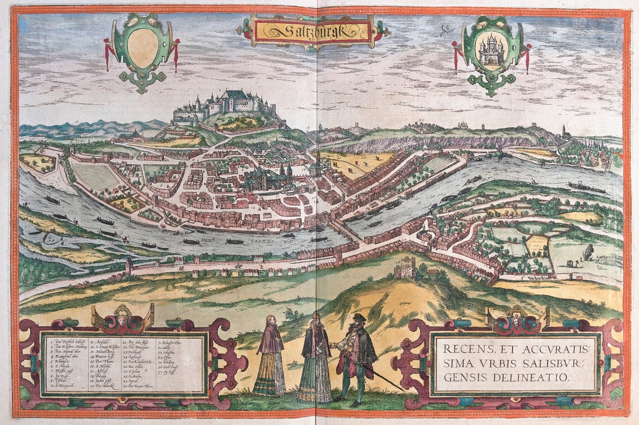 Salzburg, Austria (grawerowanie autorstwa Franz Hogenberg