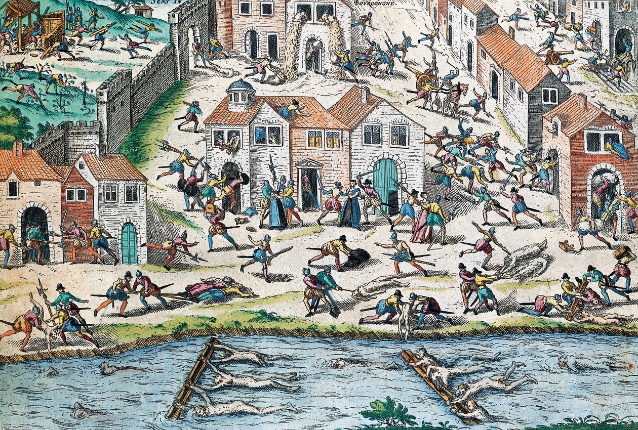 Scena iš Prancūzijos religijos karų, Franzo Hogenbergo (1535-1590) graviūra, Francepoli autorstwa Franz Hogenberg