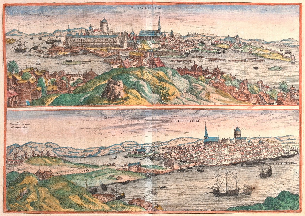 Sztokholm, Szwecja (grawerowanie autorstwa Franz Hogenberg