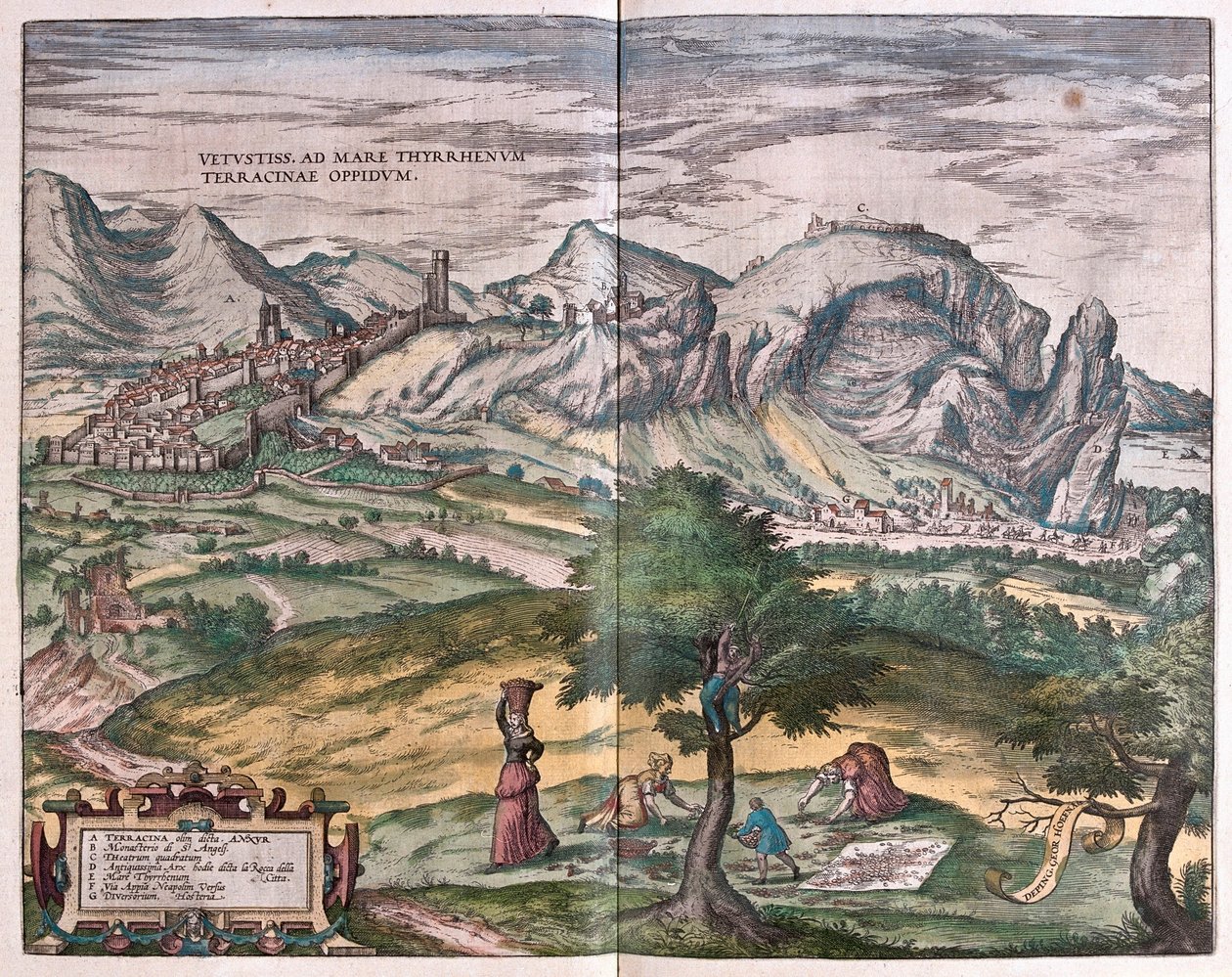 Terracina, Włochy (grawerowanie autorstwa Franz Hogenberg