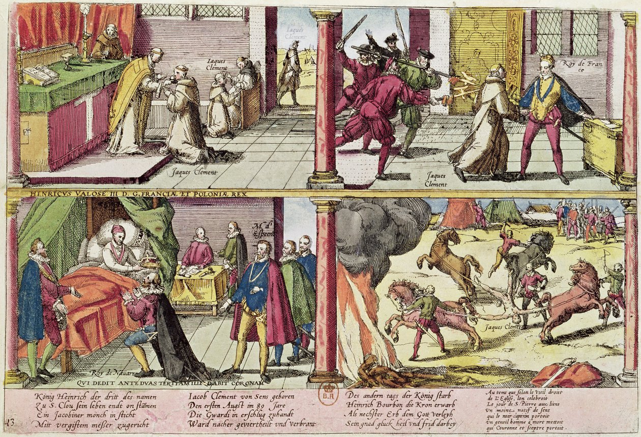 Zabójstwo Henryka III (1551-89) i egzekucja jego zabójcy, Jacques