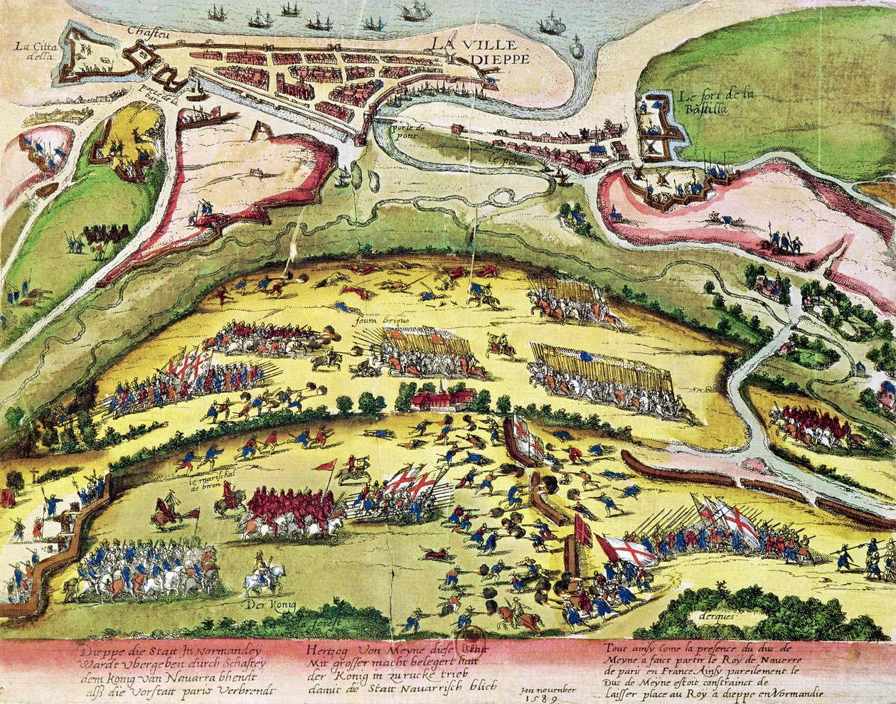 Oblężenie Dieppe w 1589, 1589-92 autorstwa Franz Hogenberg