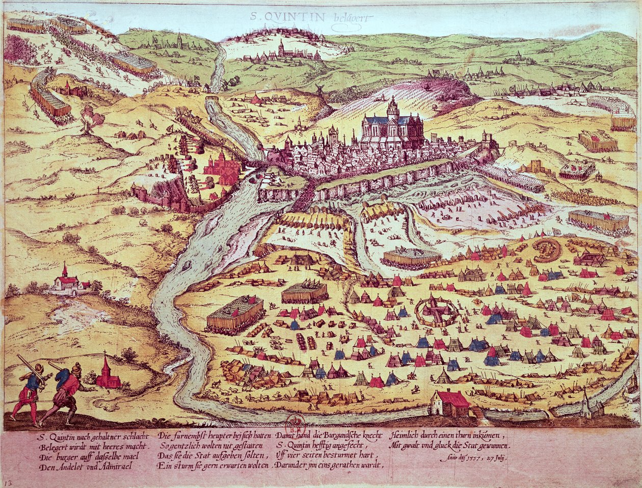 Oblężenie St. Quentin, 27 lipca 1557 r. autorstwa Franz Hogenberg