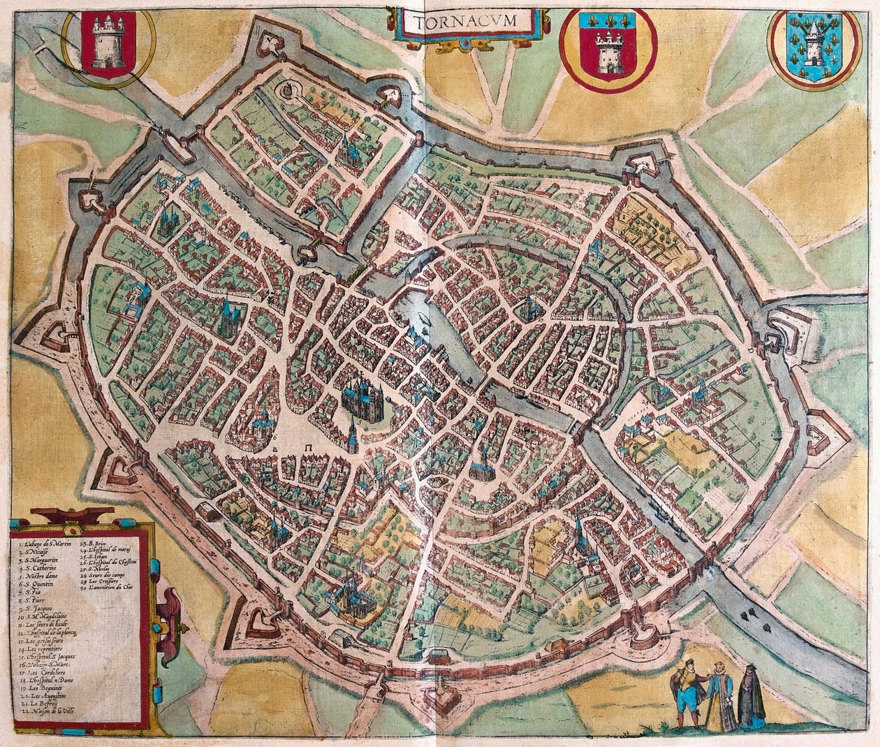 Tournai, Belgia (grawerowanie autorstwa Franz Hogenberg