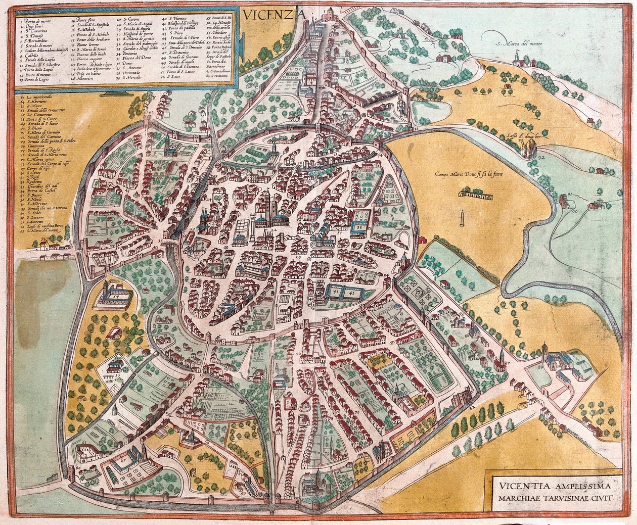 Vicenza, Włochy (Grawerowanie autorstwa Franz Hogenberg