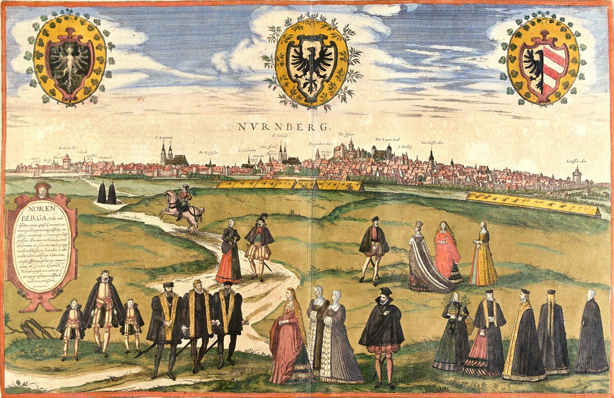 Widok na Norymbergę (Nurnberg), Niemcy (akwaforta) autorstwa Franz Hogenberg
