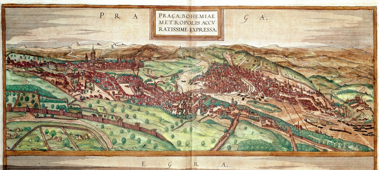 Widok Pragi (rycina autorstwa Franz Hogenberg