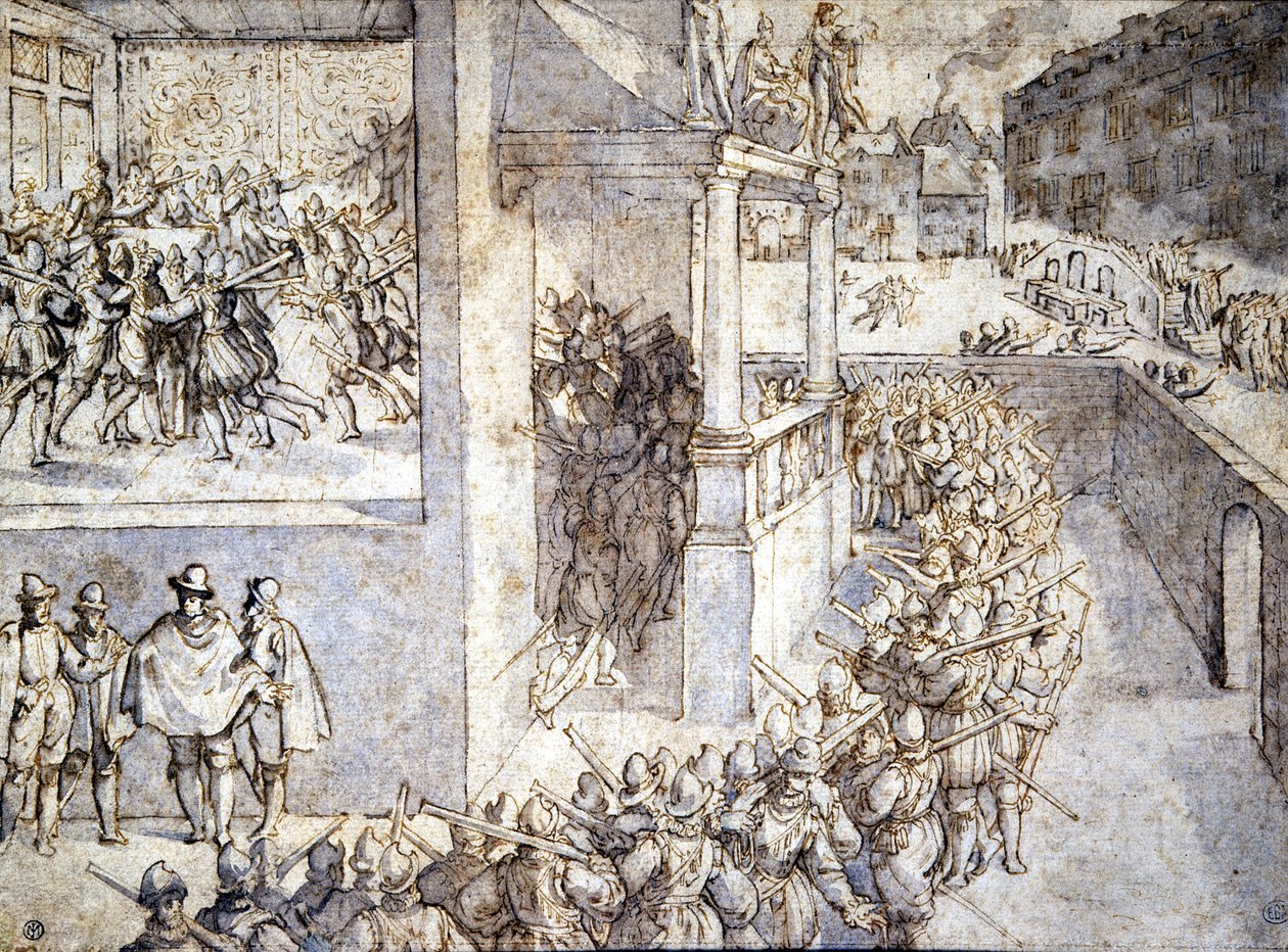 Wojna Religijna (św. Barthelemy). Rysunek Hogenberga autorstwa Franz Hogenberg