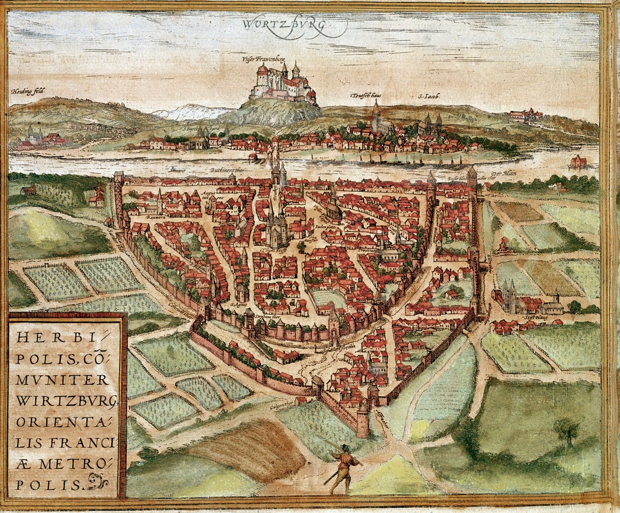 Würzburg - Niemcy (grawerowanie autorstwa Franz Hogenberg