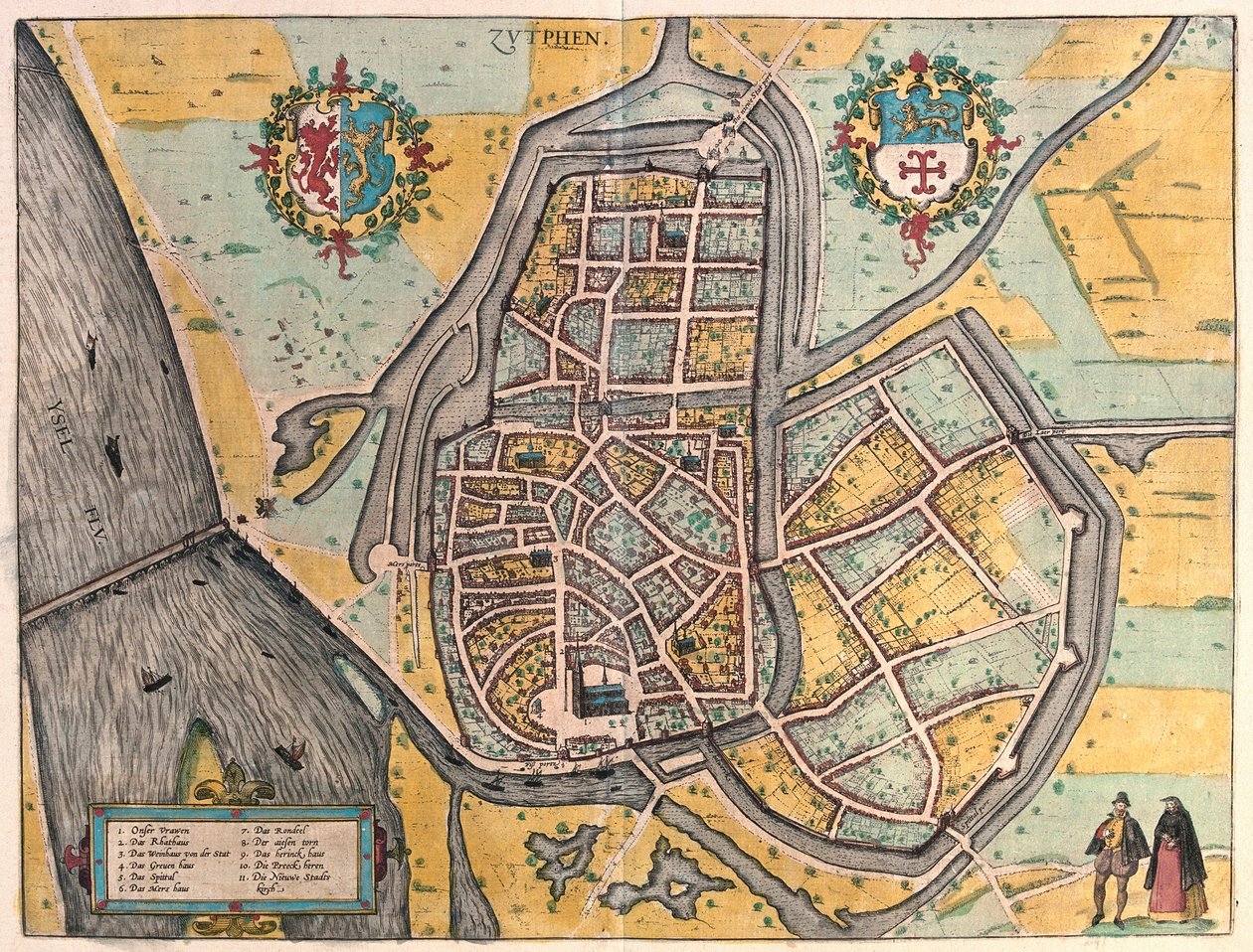 Zutphen, Holandia (grawerowanie autorstwa Franz Hogenberg