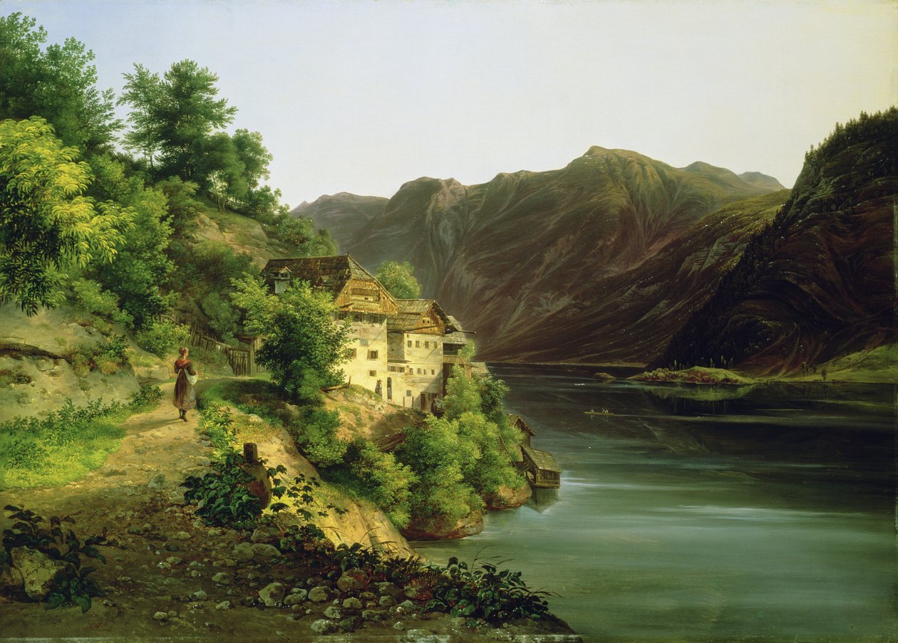 Jezioro Hallstatter, 1824 autorstwa Franz II Steinfeld