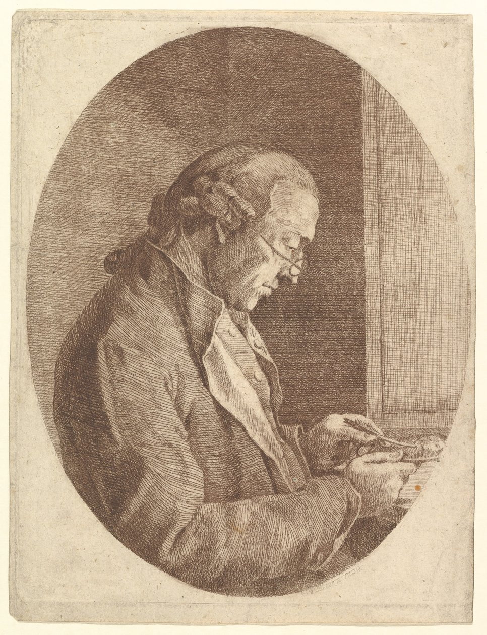 Portret artysty szkicującego miniaturę portretową, 1799. autorstwa Franz Jakob Josef Ignatz von Predl