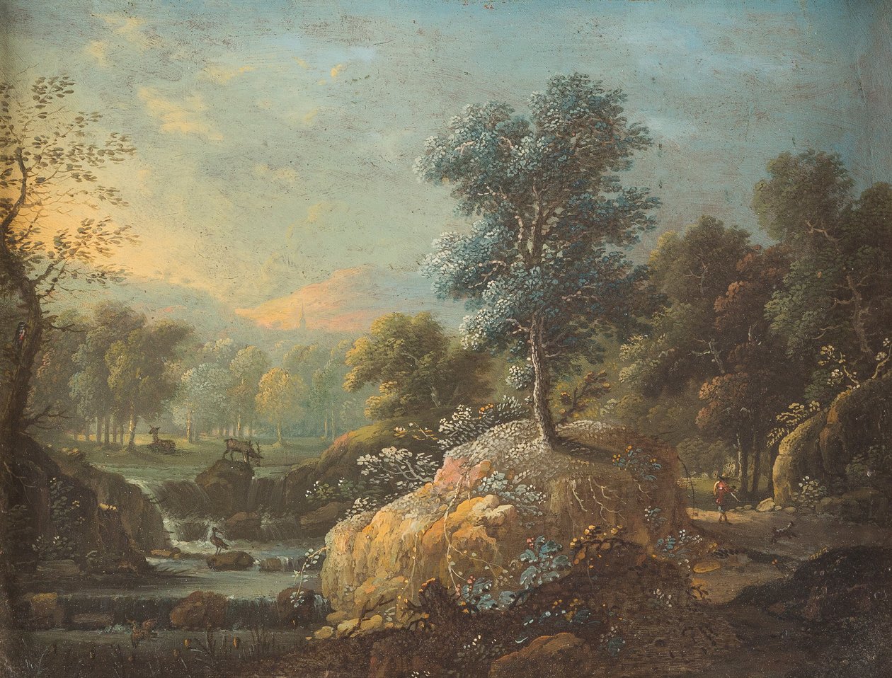 Franz Joachim Beich Zalesiony pagórkowaty krajobraz strumienia autorstwa Franz Joachim Beich