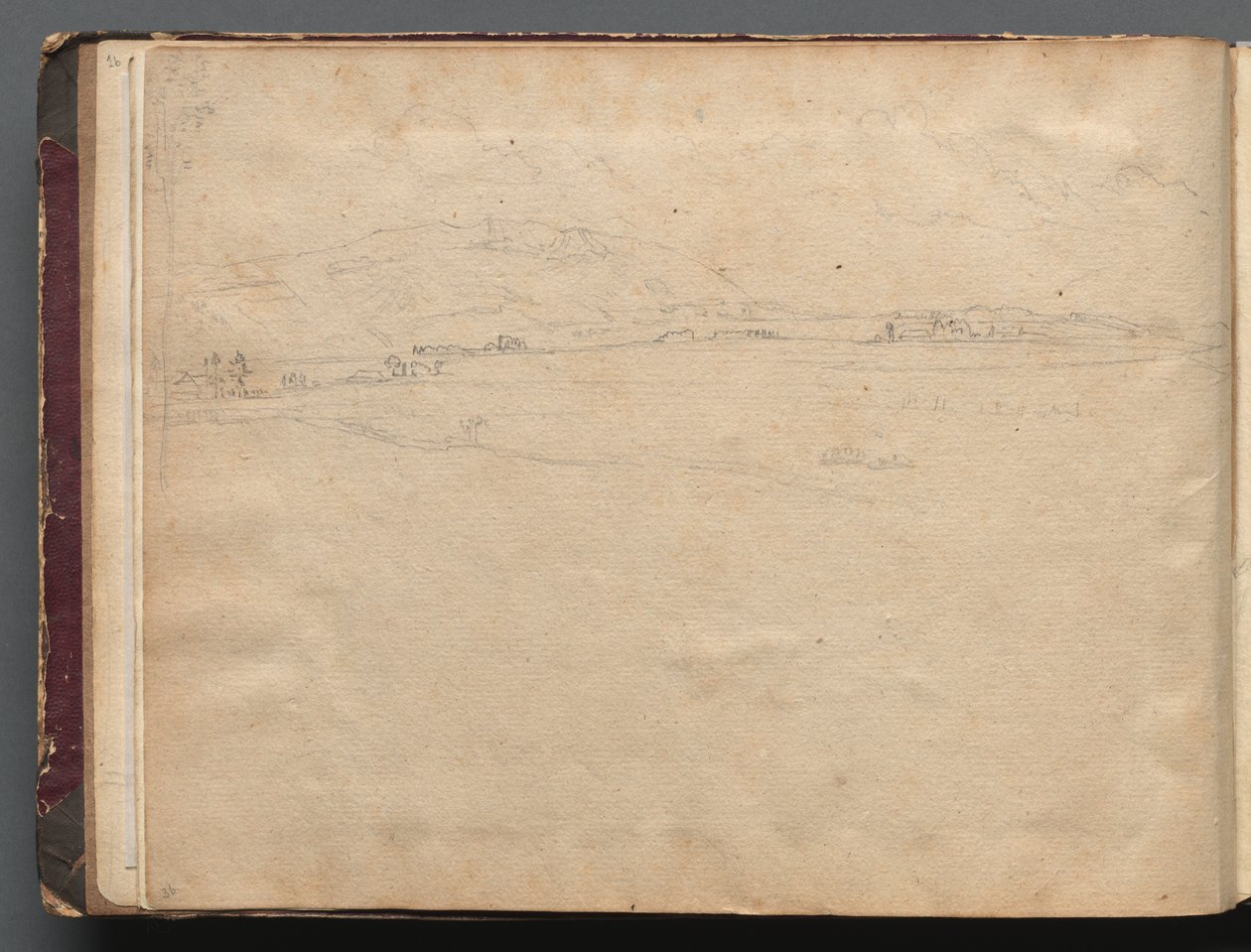 Album z Widokami Rzymu i okolic, Studia krajobrazowe, s. 03b: Panoramy rzymskie…. autorstwa Franz Johann Heinrich Nadorp