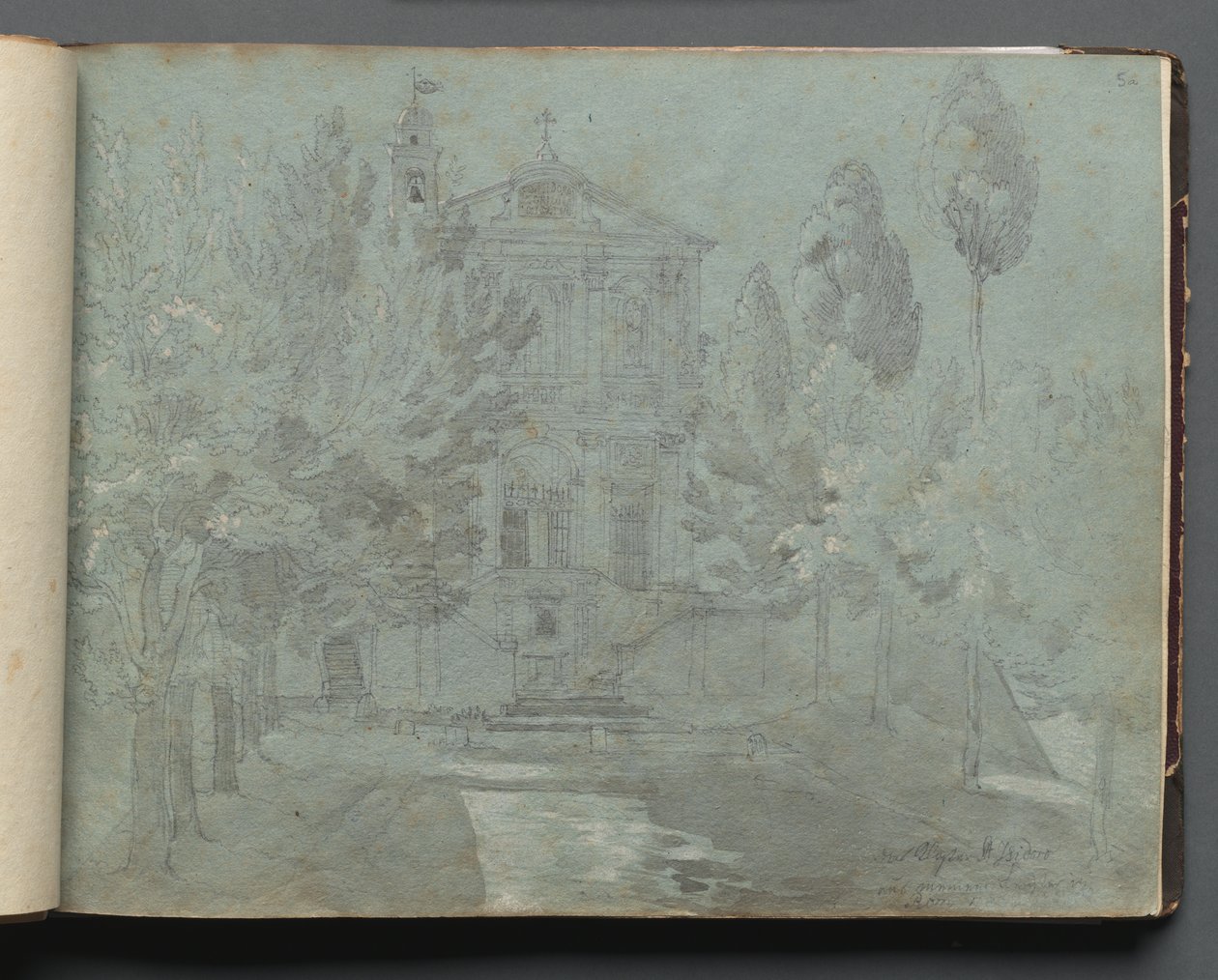 Album z Widokami Rzymu i okolic, Studia krajobrazowe, strona 05a: "Św. Izydor" autorstwa Franz Johann Heinrich Nadorp