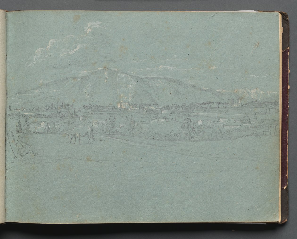 Album z Widokami Rzymu i okolic, Studia krajobrazowe, strona 10a: Krajobraz rzymski. autorstwa Franz Johann Heinrich Nadorp