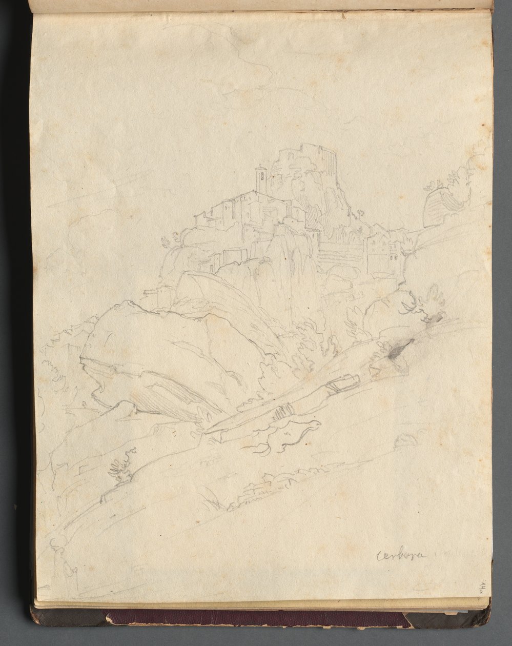 Album z Widokami Rzymu i okolic, Studia krajobrazowe, strona 14a: Cervera. autorstwa Franz Johann Heinrich Nadorp