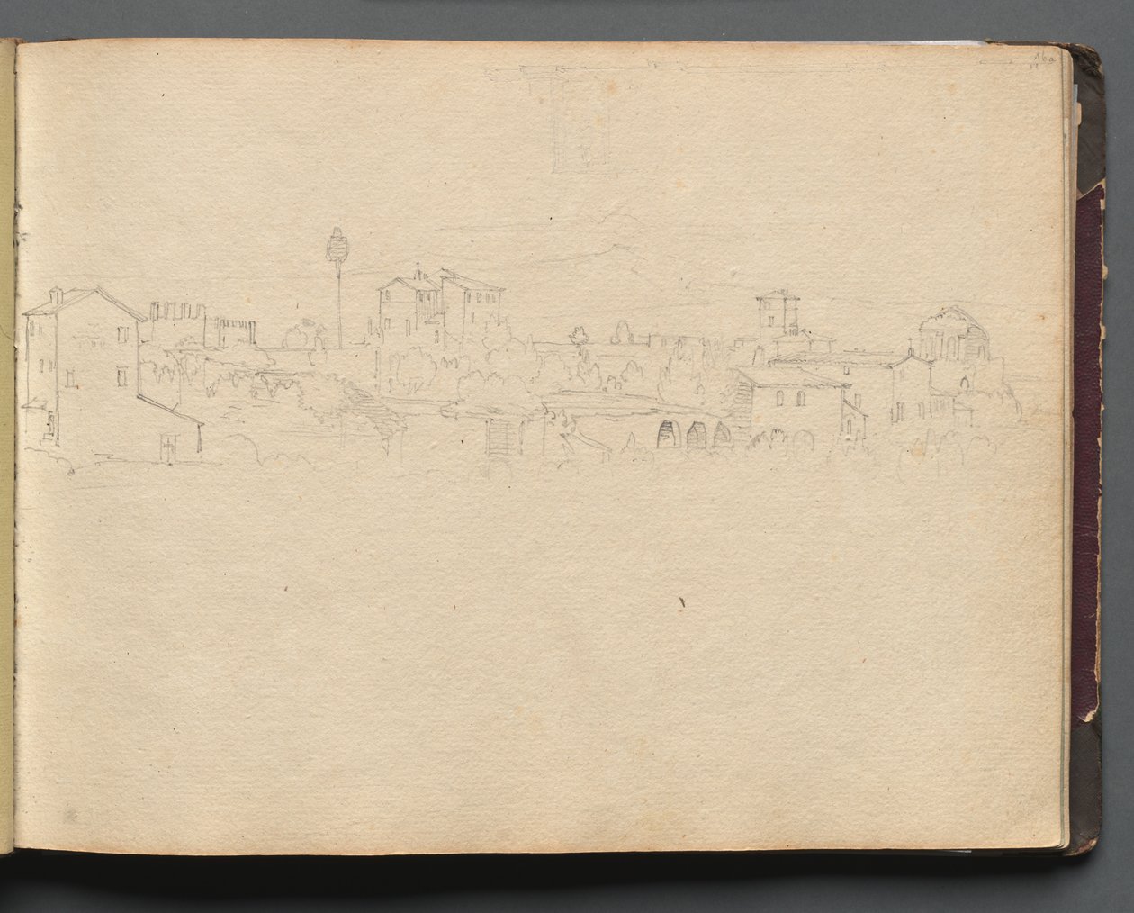 Album z Widokami Rzymu i okolic, Studia krajobrazowe, strona 16a: Widok rzymski. autorstwa Franz Johann Heinrich Nadorp