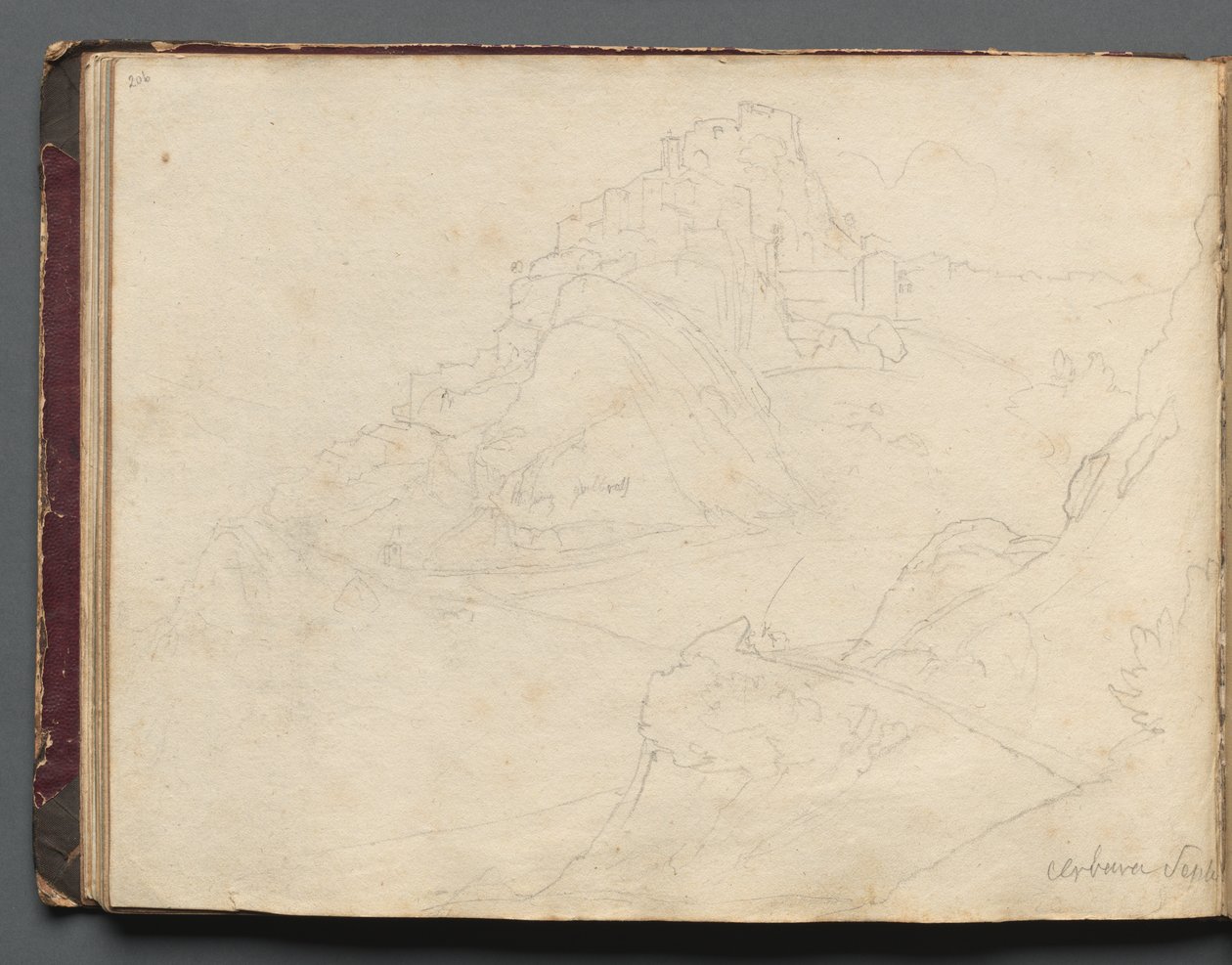 Album z Widokami Rzymu i okolic, Studia krajobrazowe, str. 20b: "Cervera" autorstwa Franz Johann Heinrich Nadorp