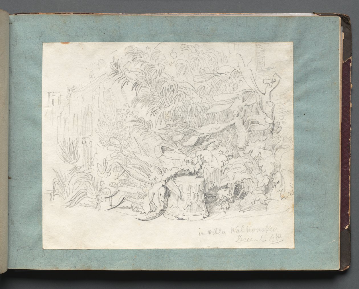 Album z Widokami Rzymu i okolic, Studia krajobrazowe, s. 24a: In Villa Walkonsky. autorstwa Franz Johann Heinrich Nadorp