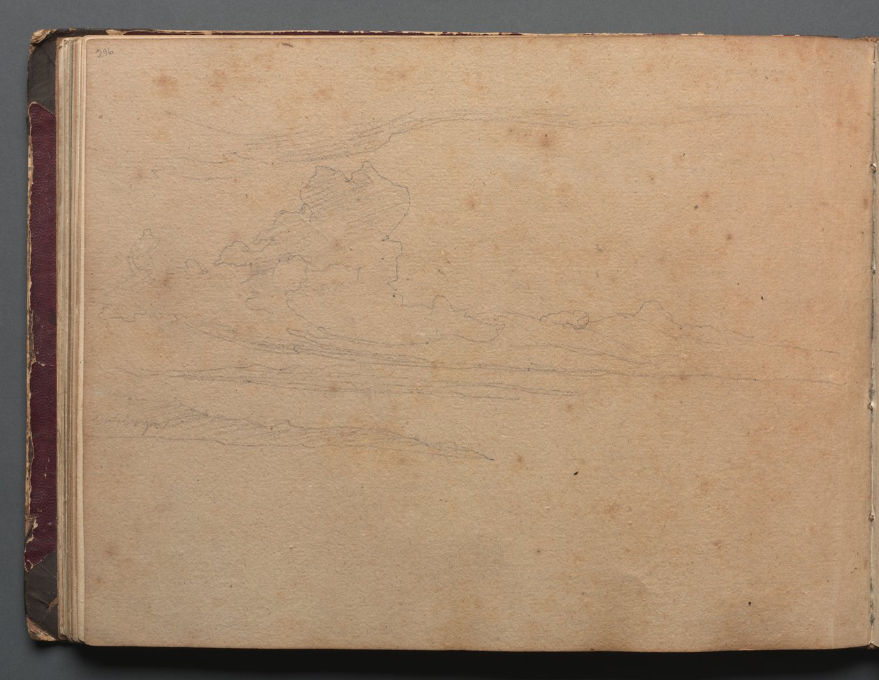 Album z Widokami Rzymu i okolic, Studia krajobrazowe, strona 29b: Studium krajobrazowe. autorstwa Franz Johann Heinrich Nadorp
