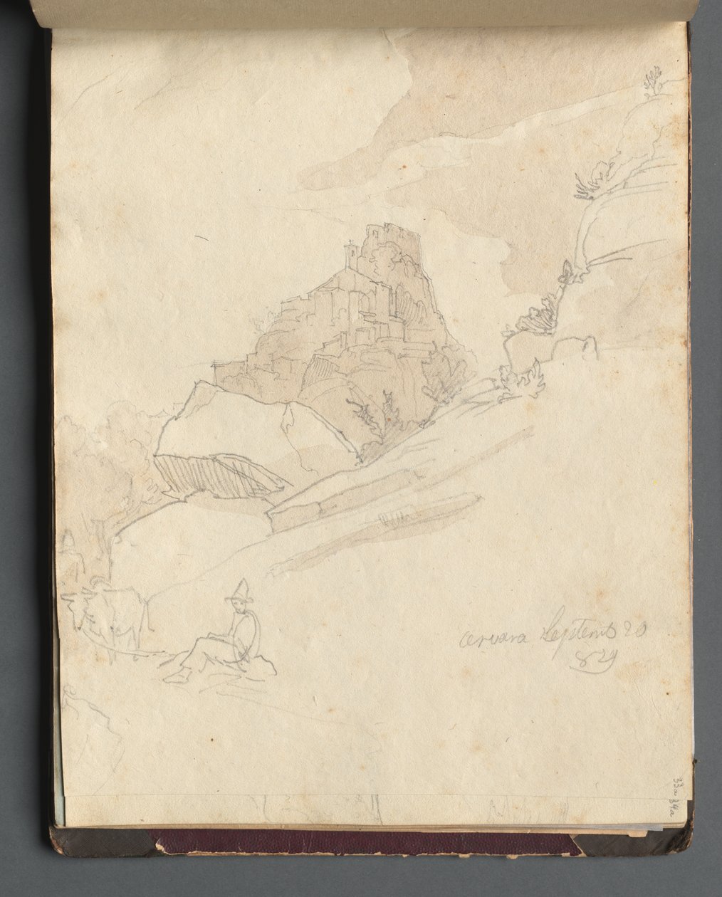 Album z Widokami Rzymu i okolic, Studia krajobrazowe, strona 33a: "Cervera" autorstwa Franz Johann Heinrich Nadorp