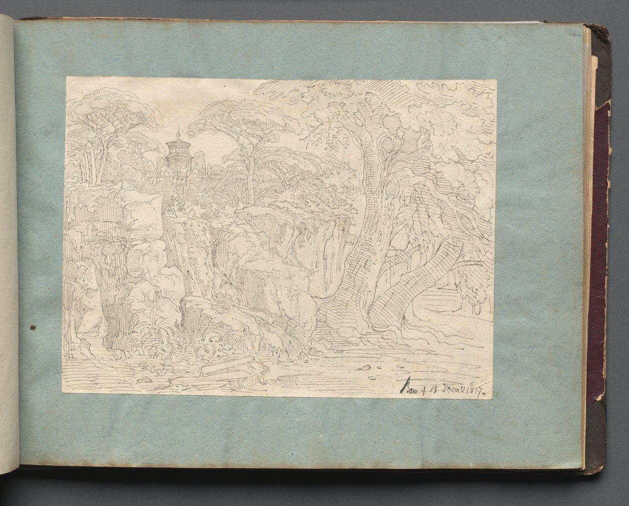 Album z Widokami Rzymu i okolic, Studia krajobrazowe, s. 36a: Widok rzymski autorstwa Franz Johann Heinrich Nadorp