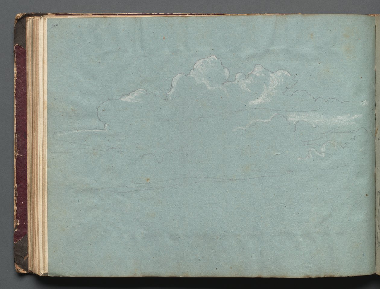 Album z widokami Rzymu i okolic, Studia krajobrazowe, strona 36b: Studium chmur autorstwa Franz Johann Heinrich Nadorp