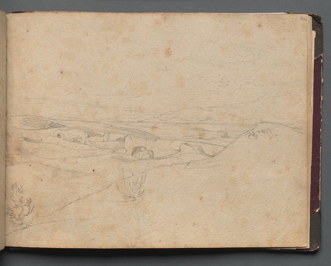 Album z Widokami Rzymu i okolic, Studia krajobrazowe, strona 40a: Krajobraz rzymski. autorstwa Franz Johann Heinrich Nadorp