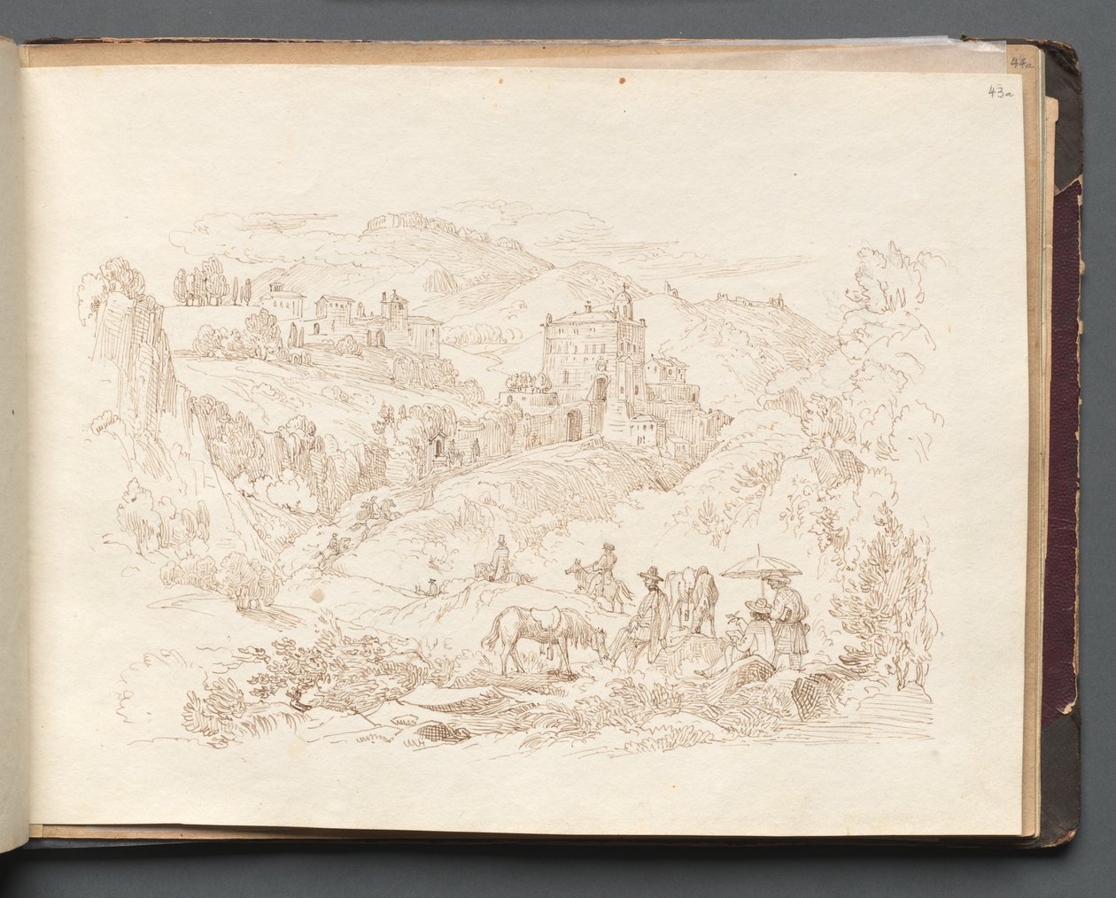 Album z Widokami Rzymu i okolic, Studia krajobrazowe, strona 43a: Krajobraz rzymski. autorstwa Franz Johann Heinrich Nadorp