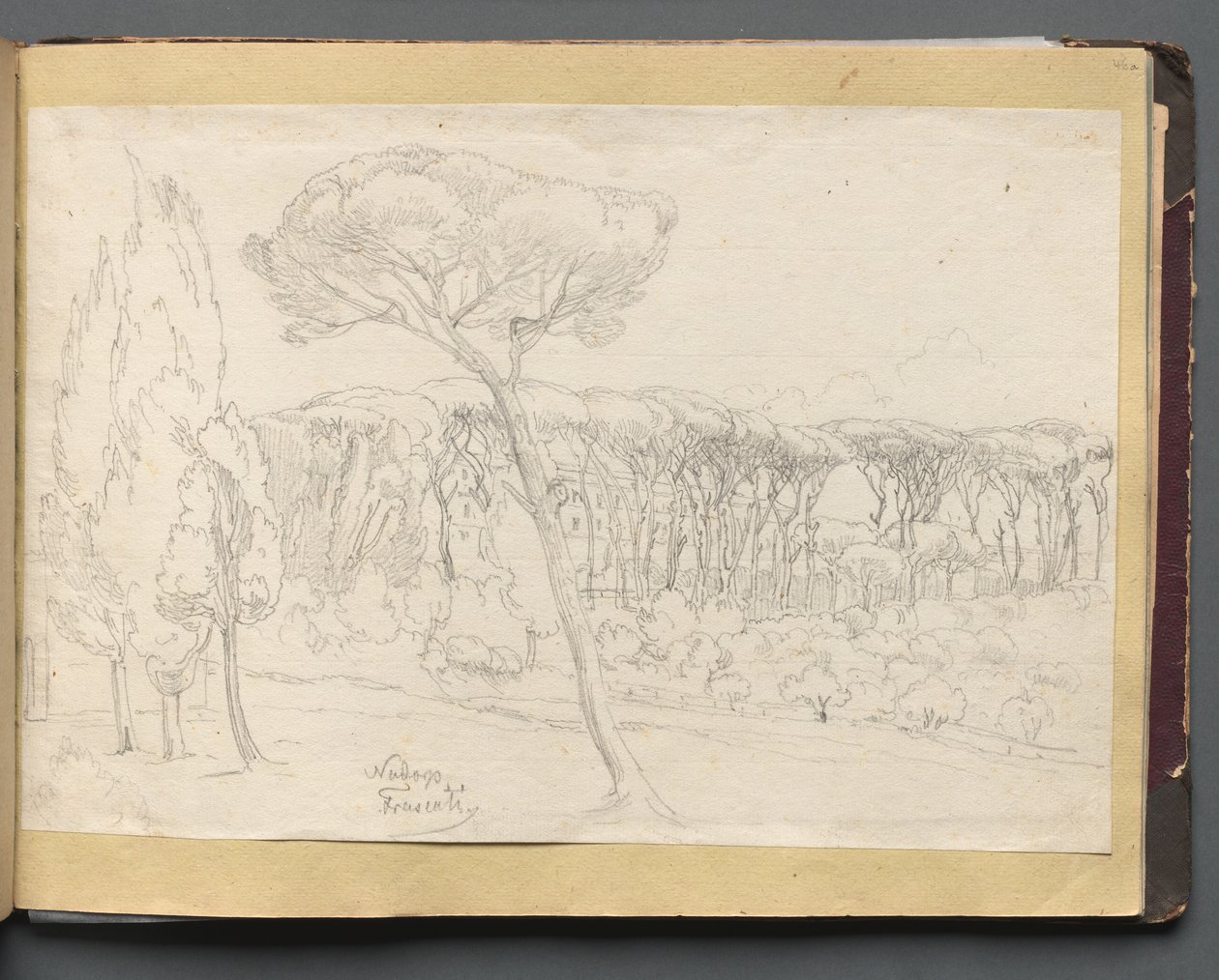 Album z Widokami Rzymu i okolic, Studia krajobrazowe, s. 46a: Frasciti. autorstwa Franz Johann Heinrich Nadorp