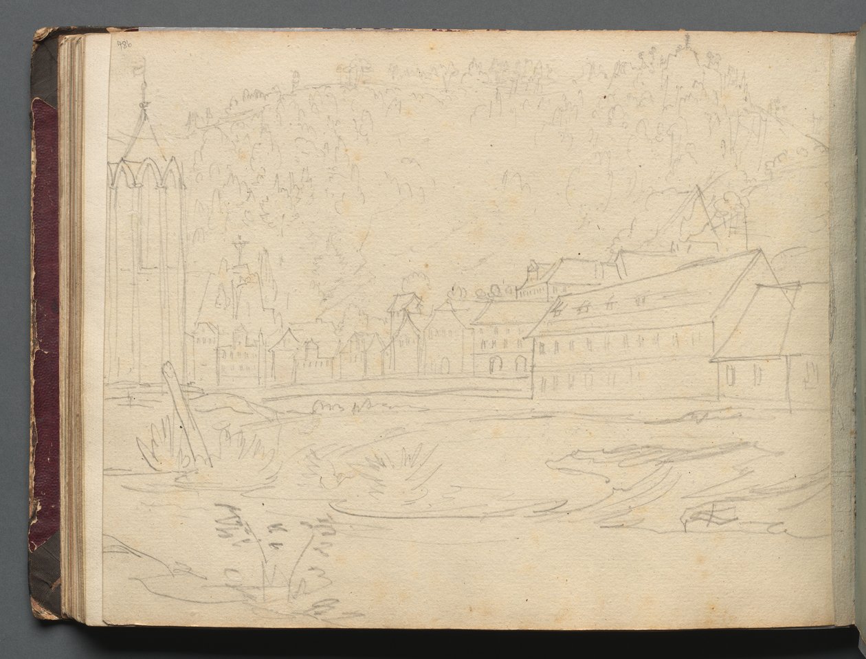 Album z Widokami Rzymu i okolic, Studia krajobrazowe, strona 48b: Krajobraz rzymski. autorstwa Franz Johann Heinrich Nadorp