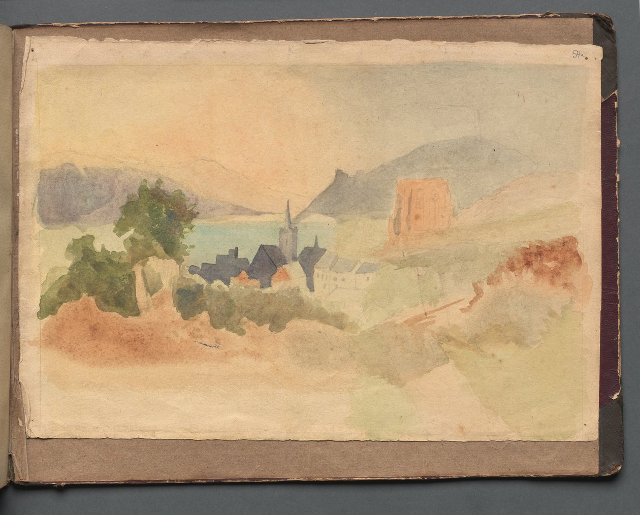 Album z Widokami Rzymu i okolic, Studia krajobrazowe, strona 54a: Krajobraz rzymski autorstwa Franz Johann Heinrich Nadorp