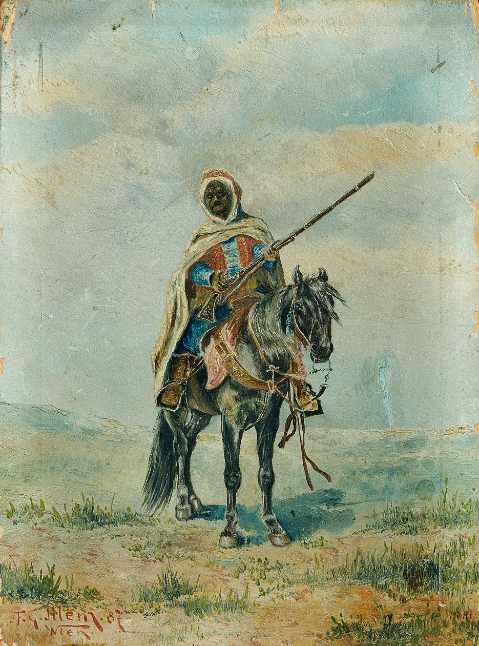 Beduin na koniu autorstwa Franz Josef Georg Illem