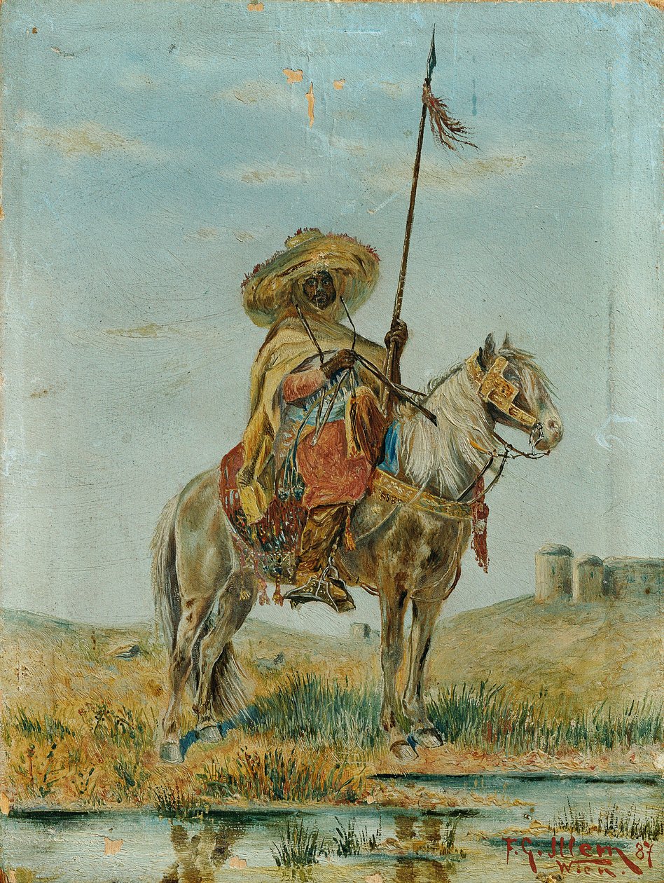 Meksykanie na koniach autorstwa Franz Josef Georg Illem
