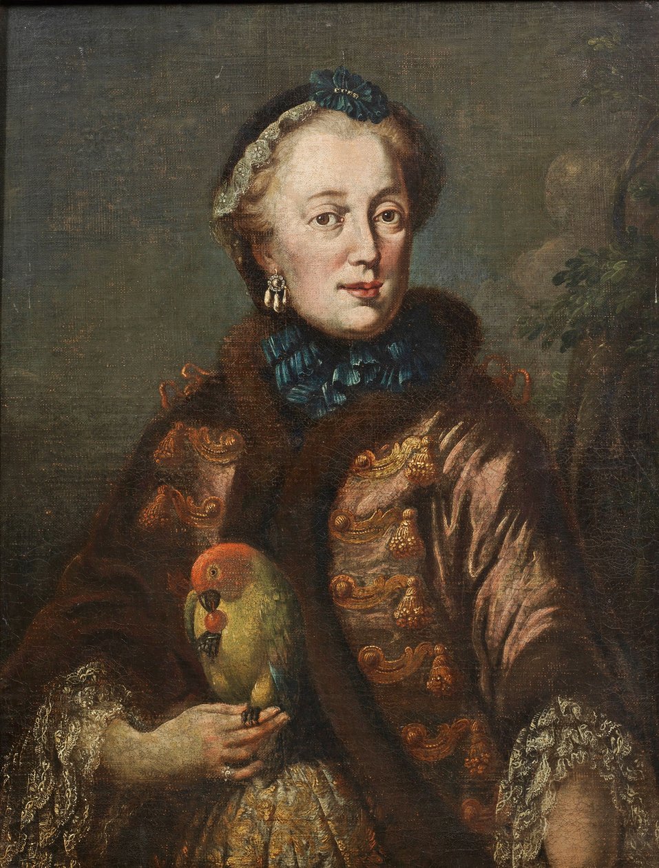 Kurfürstin Maria Anna von Bayern mit Papagei Portret Marii Anny Zofii Saksońskiej (1728-1797), elektorowej Bawarii z ptakiem autorstwa Franz Joseph Winder