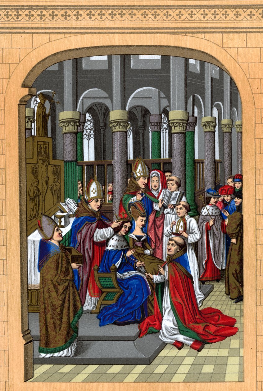 Koronacja Karola V na króla Francji, XIV w., 1870 r. autorstwa Franz Kellerhoven