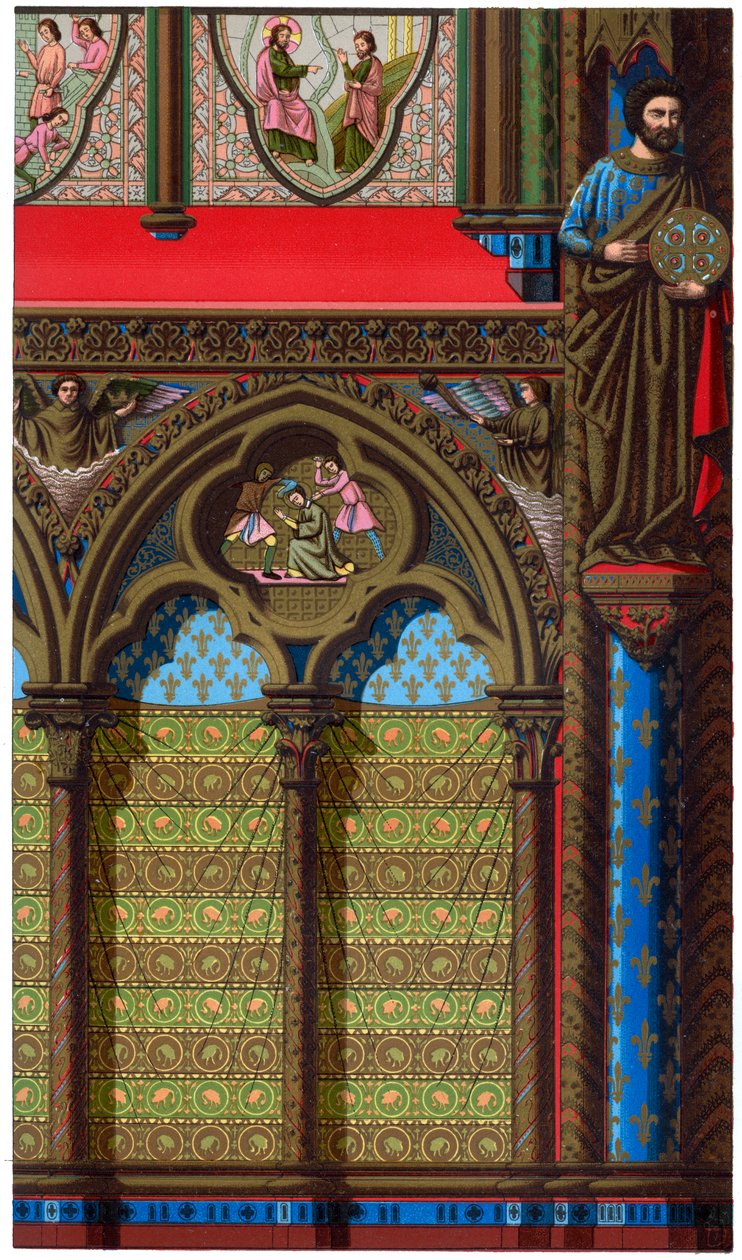 Dekoracja Sainte Chapelle, Paryż, XIII wiek, 1870 autorstwa Franz Kellerhoven