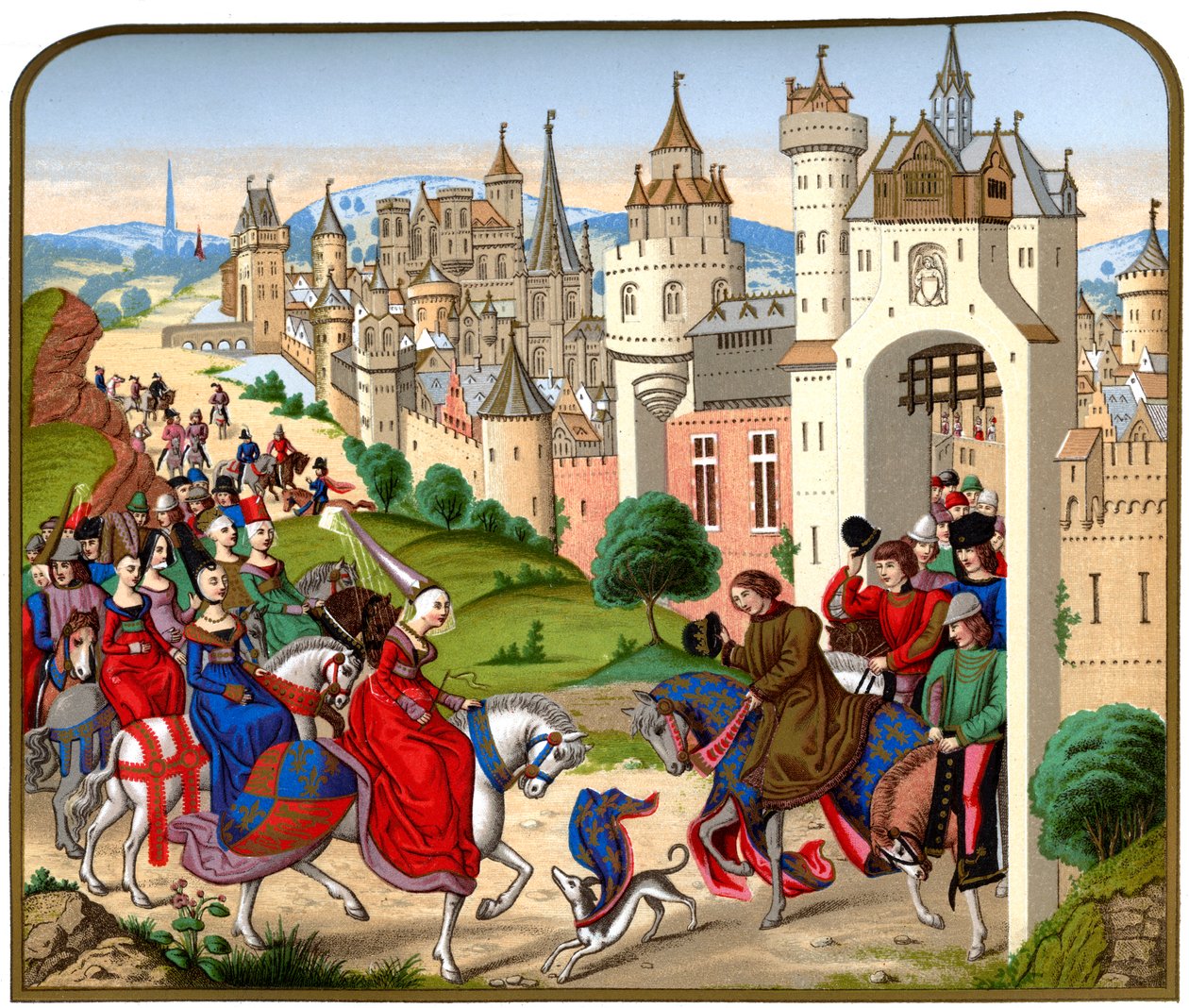 Wjazd królowej Izabeli Bawarskiej do Paryża, ok. 1500, 1870. autorstwa Franz Kellerhoven