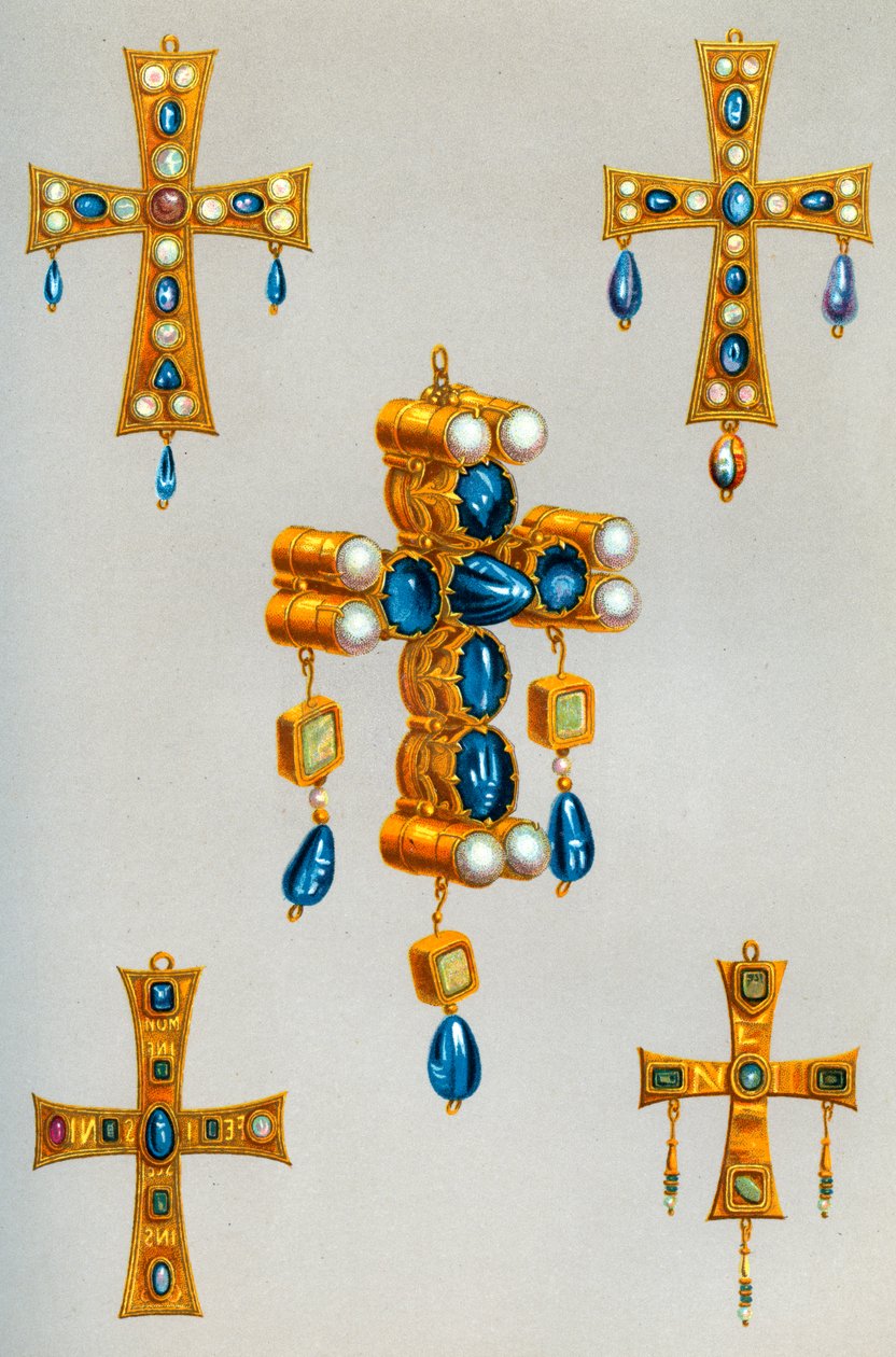 Złote krzyże króla Gotów, VII wiek, 1870 autorstwa Franz Kellerhoven