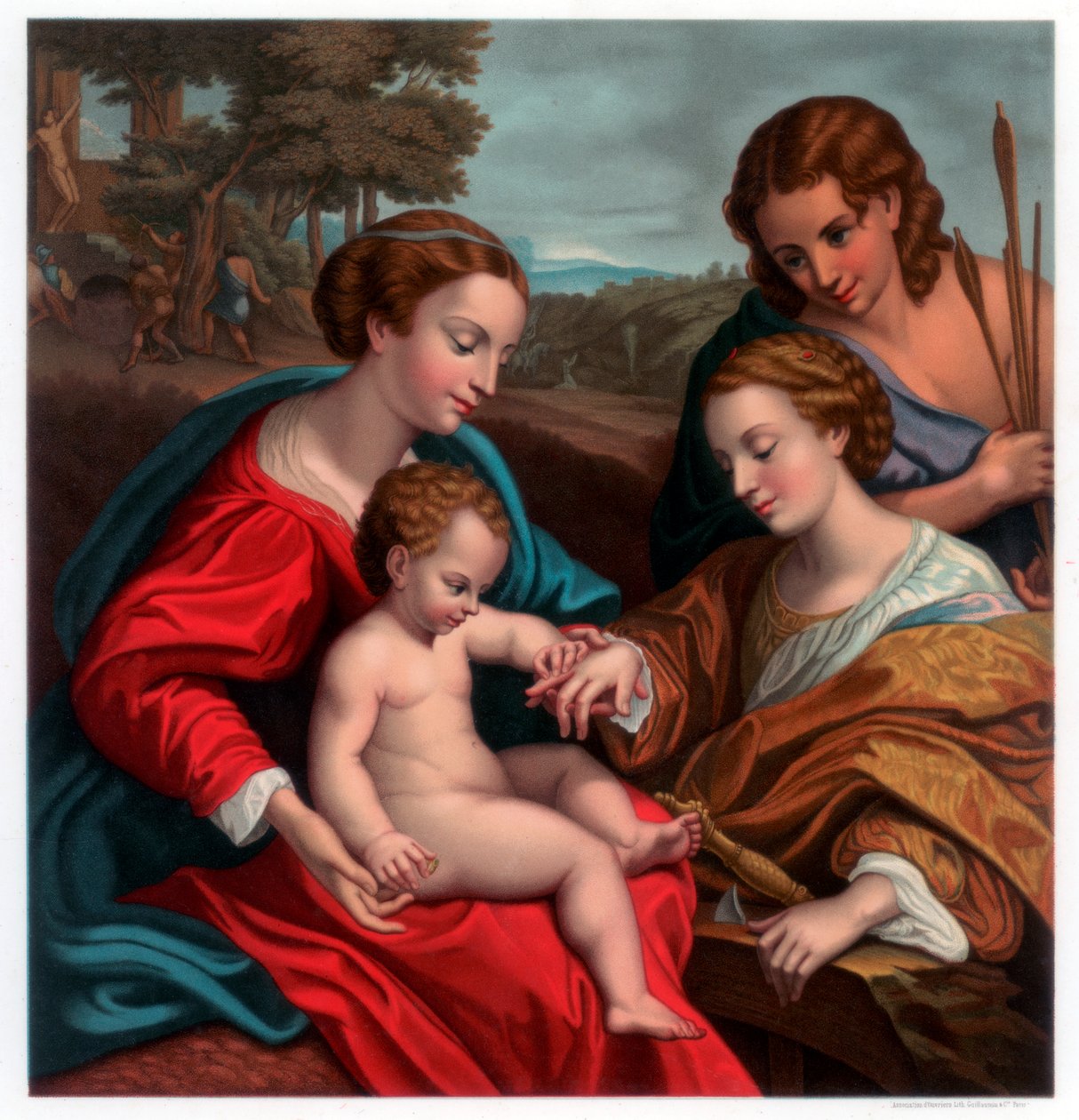 Mistyczne zaślubiny św Katarzyny, 1526-1527 1870 autorstwa Franz Kellerhoven